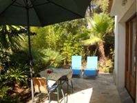 Mallorca Cala Ratjada Ferienwohnung R143, ruhig gelegen, nur 5 Fußminuten zum Son Moll Strand, für 2-3 Pers. Außenbereich