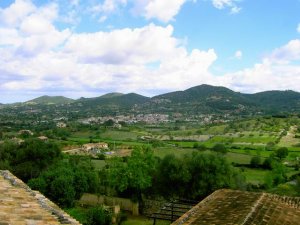 Mallorca Manacor Porto Colom Finca Oase - Finca mit mehreren, verschiedenen Unterkünften und mit großem Pool für dreimal 2 Personen und einmal 4 Personen Finca Aussicht von der Finca